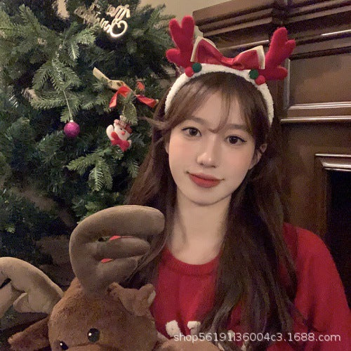 Wholesale Christmas Plush Bow Headband OLY-HD-XHX001